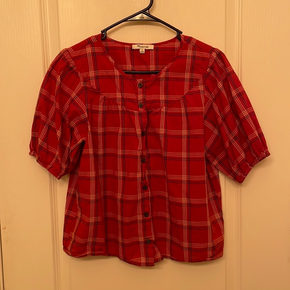 Madewell Plaid Button Up Blouse